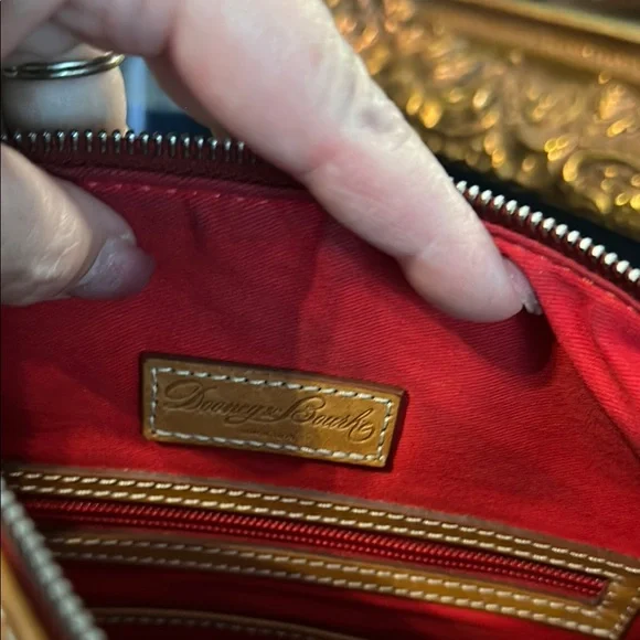 Dooney & Bourke Black and Tan Leather Hobo Bag - Picture 14 of 15